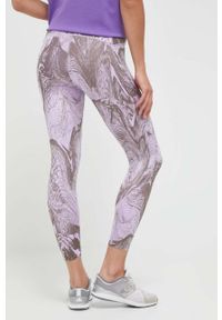 Adidas by Stella McCartney - adidas by Stella McCartney legginsy treningowe TruePurpose Optime kolor fioletowy wzorzyste. Kolor: fioletowy. Materiał: skóra, dzianina, materiał. Wzór: ze splotem. Sport: fitness #4