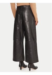 Weekend Max Mara Spodnie skórzane Blanc 2525436012 Czarny Wide Leg. Kolor: czarny. Materiał: skóra #3