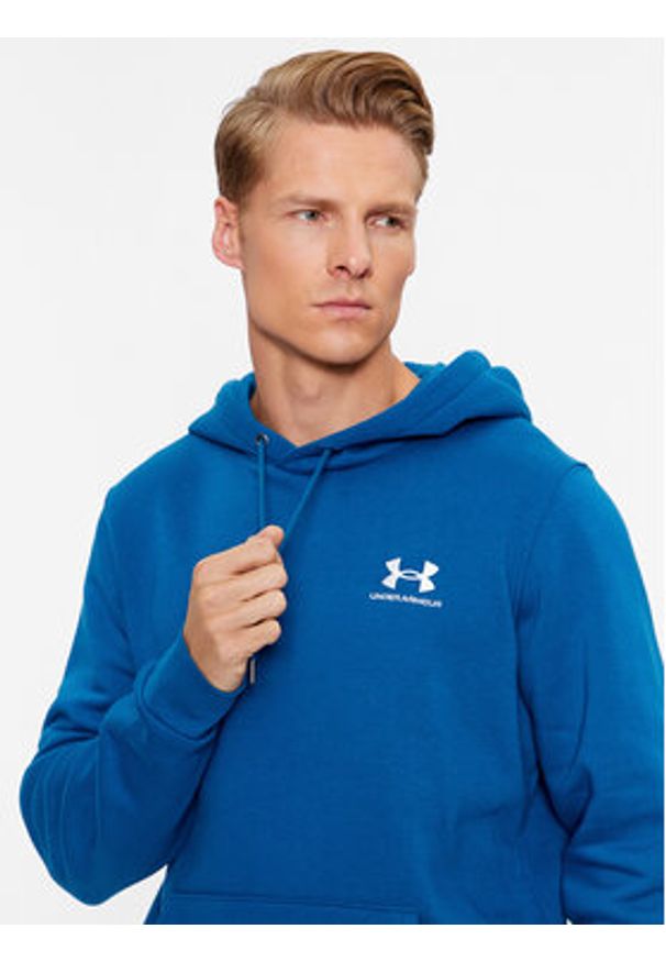 Under Armour Bluza Ua Essential Fleece Hoodie 1373880 Niebieski Loose Fit. Kolor: niebieski. Materiał: bawełna