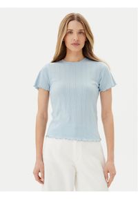 Pieces T-Shirt Fia 17155480 Błękitny Regular Fit. Kolor: niebieski. Materiał: bawełna