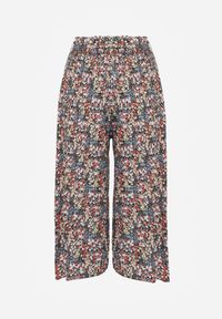 Renee - Czarno-Różowe Spodnie z Szerokimi Nogawkami High Waist z Bawełną Paskiem i Gumką w Talii Drosofia. Okazja: na co dzień. Stan: podwyższony. Kolor: czarny. Materiał: bawełna. Styl: elegancki, casual #5