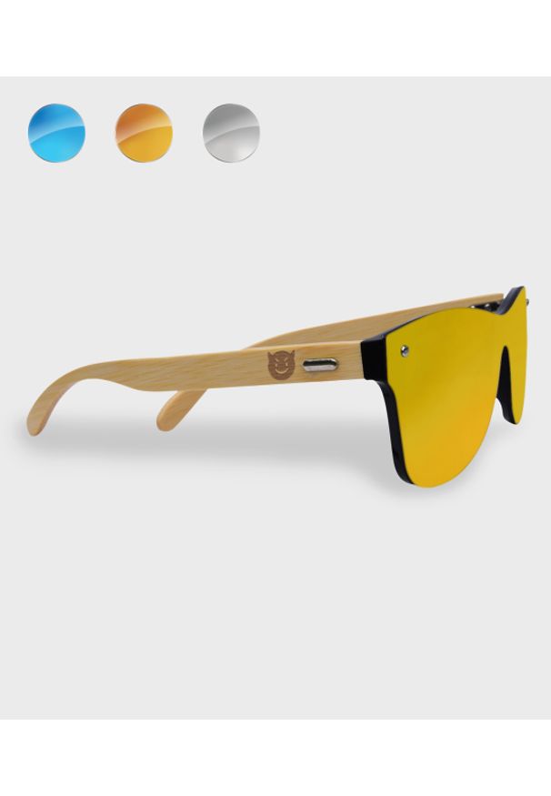 MegaKoszulki - Okulary przeciwsłoneczne drewniane Diabełek. Wzór: nadruk