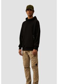 C.P. Company - C.P. COMPANY Czarna męska bluza z kapturem Sweat Hooded, Rozmiar M. Okazja: na co dzień. Typ kołnierza: kaptur. Kolor: czarny. Materiał: bawełna. Wzór: bez wzorów. Styl: casual