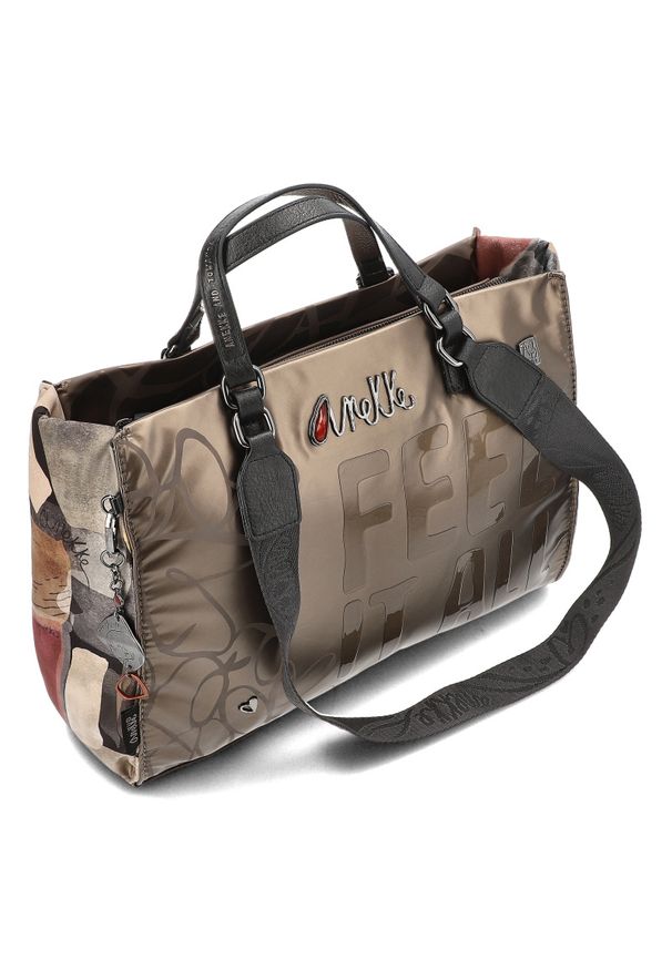 Brązowy Kuferek Anekke Pojemna Torebka Damska. Kolor: brązowy. Styl: casual