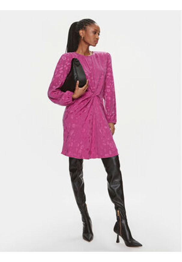 Hugo - HUGO Sukienka codzienna Kaminna 50504499 Różowy Regular Fit. Okazja: na co dzień. Kolor: różowy. Materiał: wiskoza. Typ sukienki: proste. Styl: casual