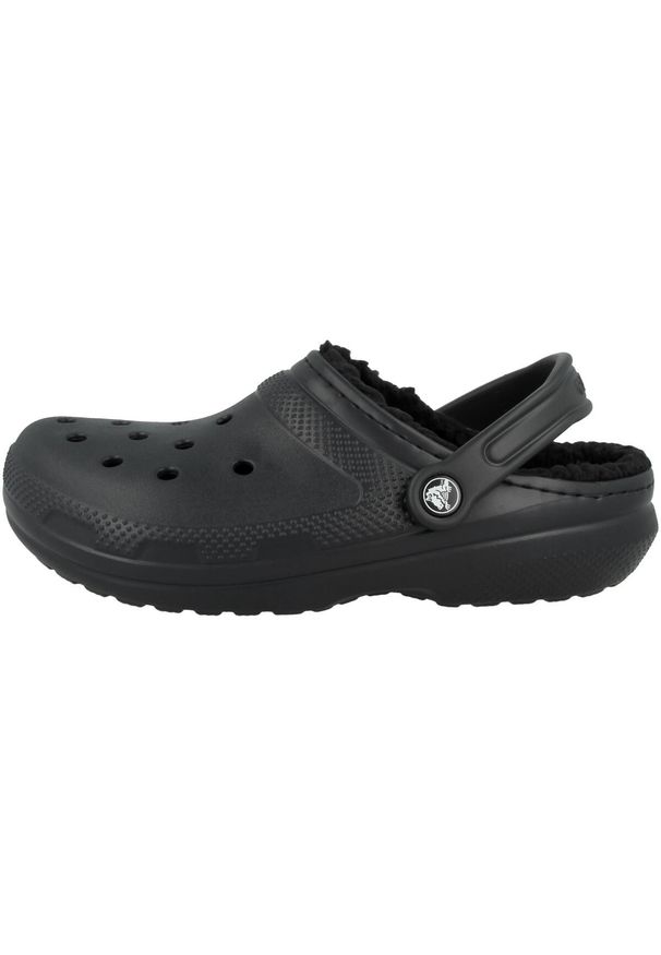 Crocs - Chodaki Classic Lined Clog. Kolor: czarny. Materiał: syntetyk, tkanina, materiał. Styl: sportowy