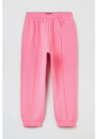OVS spodnie dresowe dziecięce kolor różowy gładkie. Okazja: na co dzień. Kolor: różowy. Materiał: dresówka. Wzór: gładki. Styl: casual #1