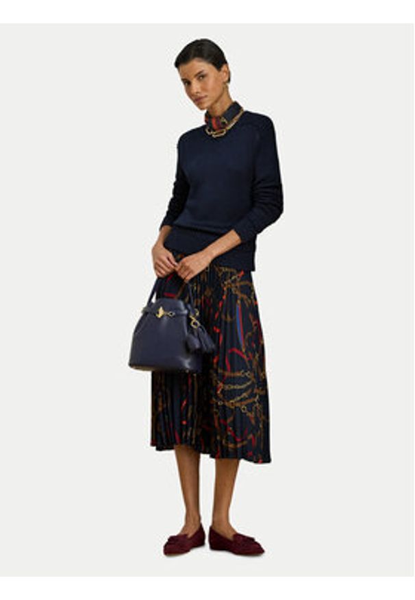 Lauren Ralph Lauren - LAUREN RALPH LAUREN Spódnica plisowana 200P03550001 Granatowy Regular Fit. Kolor: niebieski. Materiał: syntetyk
