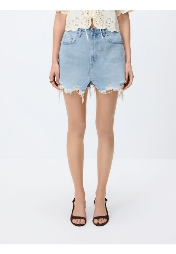 Reserved - Jeansowe spódnico-szorty - niebieski. Kolor: niebieski. Materiał: jeans