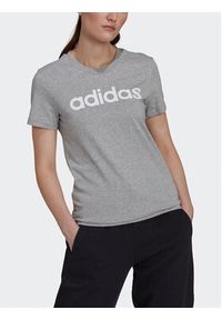 Adidas - adidas T-Shirt Essentials Logo HL2053 Szary Slim Fit. Kolor: szary. Materiał: bawełna #7