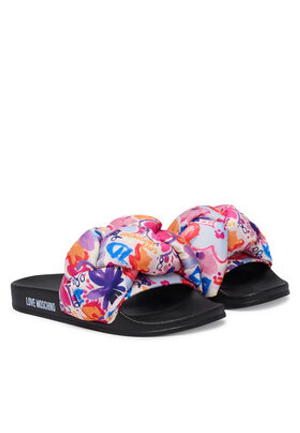 Love Moschino - LOVE MOSCHINO Klapki JA28312G0OIW465A Kolorowy. Materiał: materiał. Wzór: kolorowy