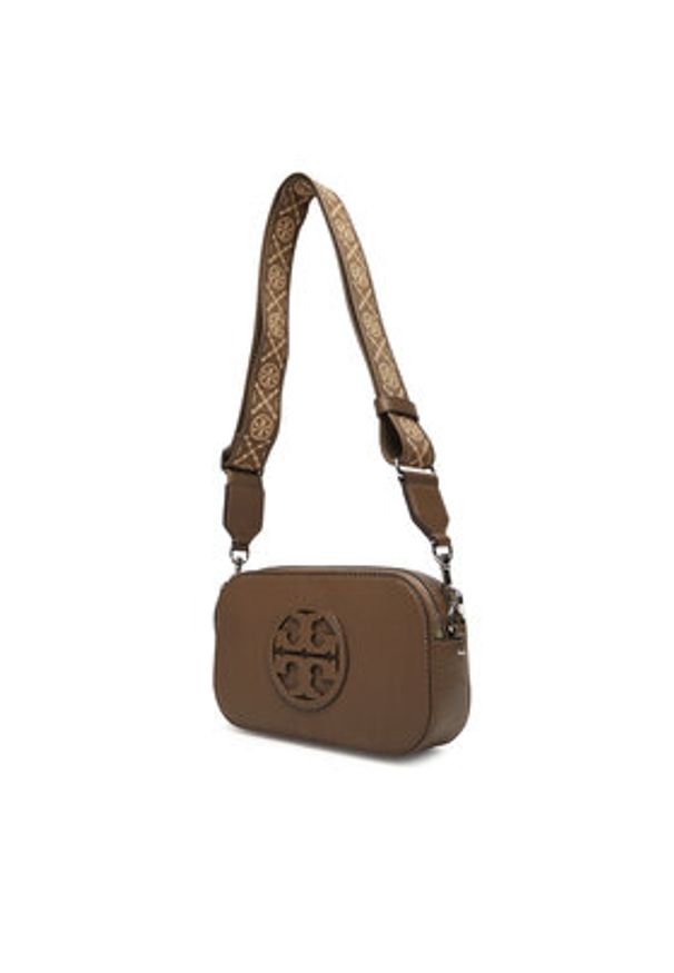 Tory Burch Torebka Mini Miller Crossbody 171955 Brązowy. Kolor: brązowy. Materiał: skórzane