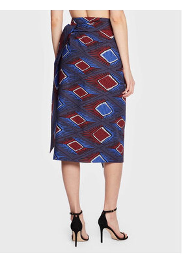 Weekend Max Mara Spódnica midi Fiore 23510103 Granatowy Regular Fit. Kolor: niebieski. Materiał: bawełna