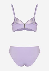 Renee - Fioletowe 2-Częściowe Bikini Stanik z Ozdobnym Wycięciem i Majtki Figi Curbia. Kolor: fioletowy #4