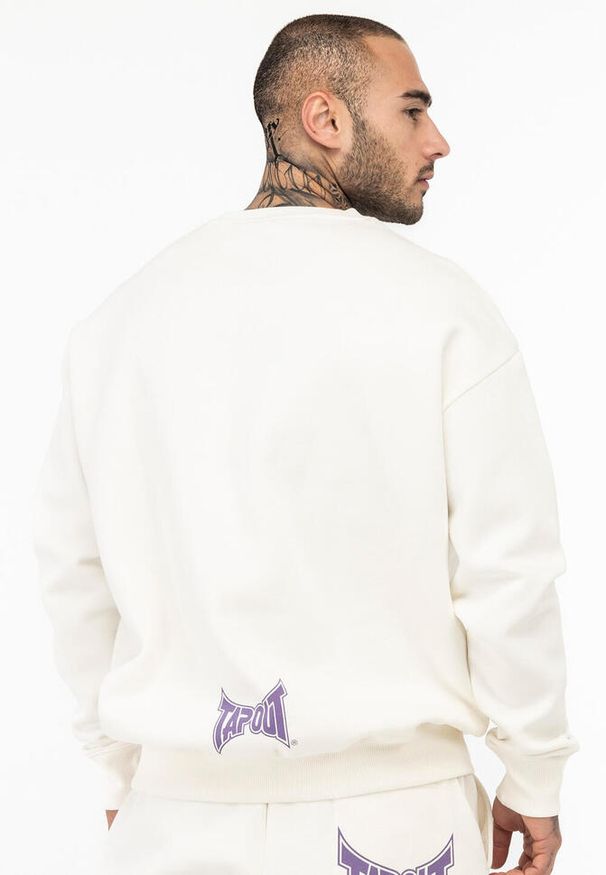 TAPOUT - Oversize'owy sweatshirt Tapout CF. Kolor: wielokolorowy, fioletowy, biały. Materiał: polar. Sport: joga i pilates