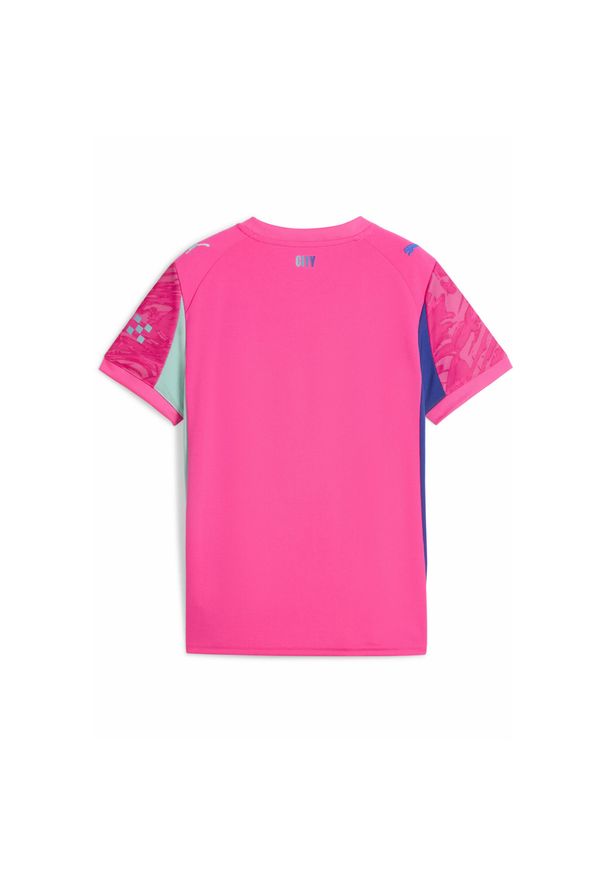 Puma - Młodzieżowa koszulka bramkarska Manchester City 25/26 PUMA. Kolor: różowy. Materiał: tkanina