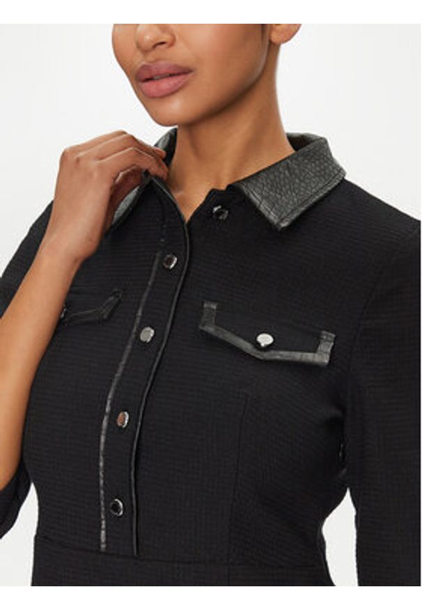 Morgan Sukienka dzianinowa 251-RUBIBI Czarny Slim Fit. Kolor: czarny. Materiał: syntetyk