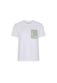Ochnik - T-shirt męski. Kolor: biały. Materiał: bawełna