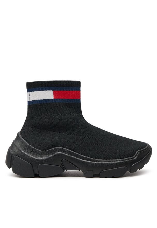 Tommy Jeans Sneakersy Tjw Sock Boot EN0EN02446 Czarny. Kolor: czarny. Materiał: mesh, materiał