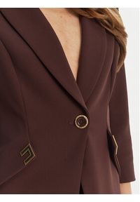 Elisabetta Franchi Marynarka GI-215-61E2-V590 Brązowy Regular Fit. Kolor: brązowy. Materiał: syntetyk #5