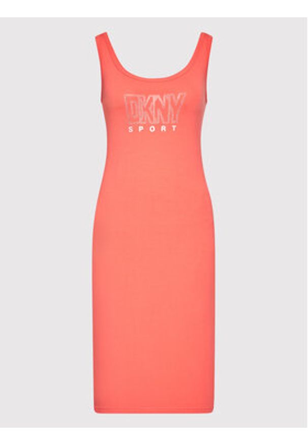 DKNY Sport Sukienka letnia DP2D4646 Koralowy Slim Fit. Kolor: pomarańczowy. Materiał: bawełna. Sezon: lato. Typ sukienki: sportowe. Styl: sportowy