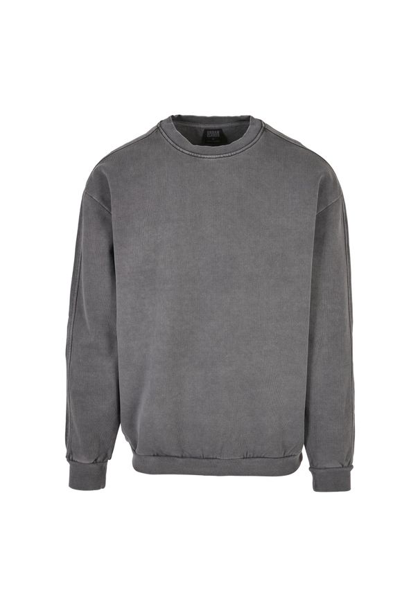 Bluza Urban Classics Heavy Terry Garment Dye Crew. Kolor: czarny. Materiał: tkanina