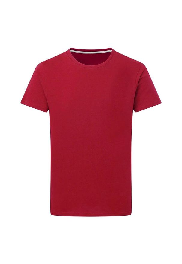 SG - Męska Koszulka Z Doskonałym Nadrukiem. Kolor: czerwony. Wzór: nadruk. Sport: turystyka piesza