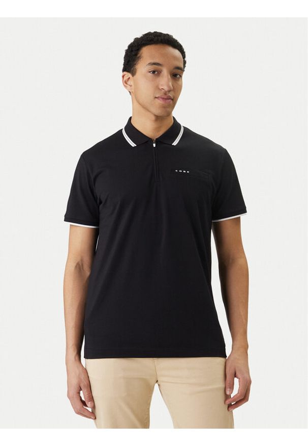 Jack & Jones Polo Fusion 12289953 Czarny Regular Fit. Typ kołnierza: polo. Kolor: czarny. Materiał: syntetyk