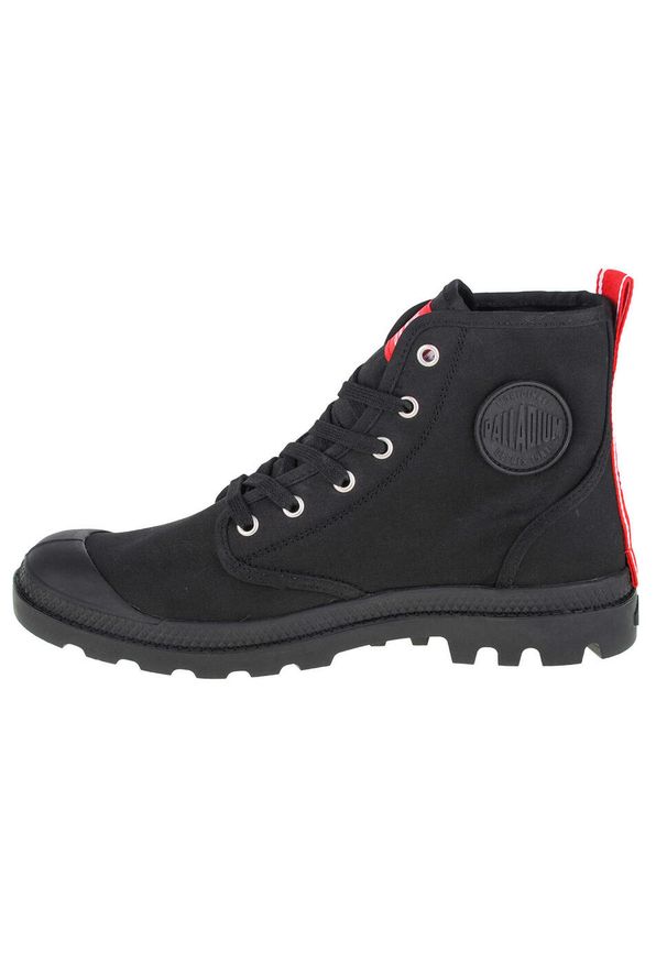 Buty sportowe Sneakersy unisex, Palladium Pampa Hi Dare. Wysokość cholewki: za kostkę. Zapięcie: sznurówki. Kolor: czarny. Materiał: guma, materiał, syntetyk. Szerokość cholewki: normalna. Sport: turystyka piesza