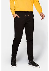 Lancerto - Spodnie Czarne Dresowe Spike. Kolor: czarny. Materiał: dresówka. Wzór: haft, kolorowy