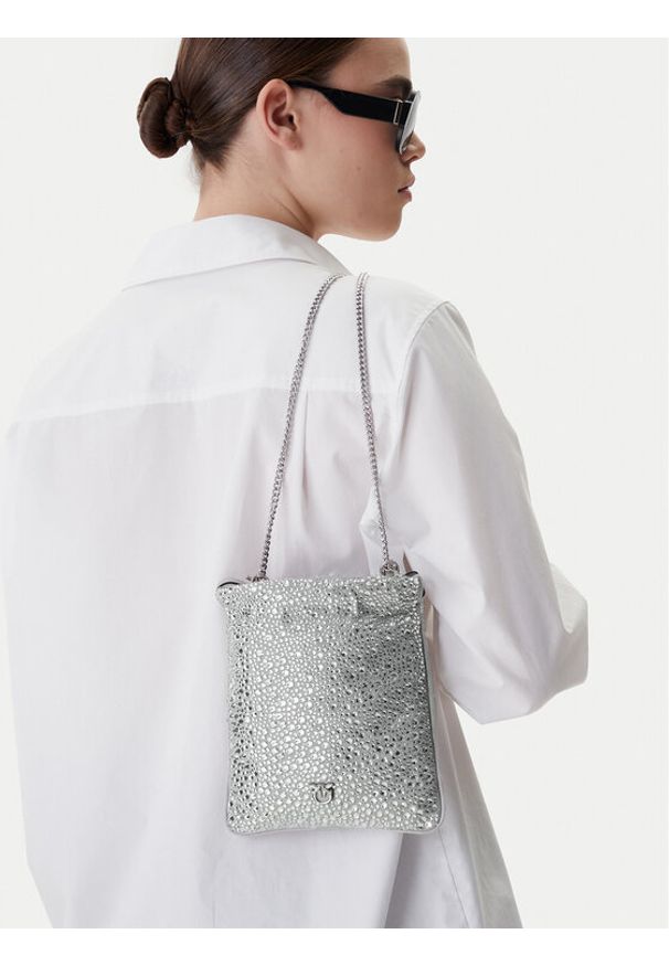 Pinko - PINKO Torebka Slouchy Coulisse Baby AI 25-26 PCPL 105409 A2WF Srebrny. Kolor: srebrny