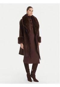 Marciano Guess Płaszcz wełniany 5BGL46 7125A Brązowy Regular Fit. Kolor: brązowy. Materiał: wełna #4