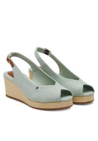 TOMMY HILFIGER - Tommy Hilfiger Espadryle Flag Mid Wedge Espad Slingback FW0FW08595 Błękitny. Kolor: niebieski. Materiał: materiał #6