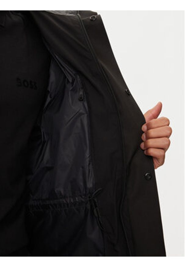 BOSS Płaszcz zimowy 50515113 Czarny Regular Fit. Kolor: czarny. Materiał: syntetyk. Sezon: zima