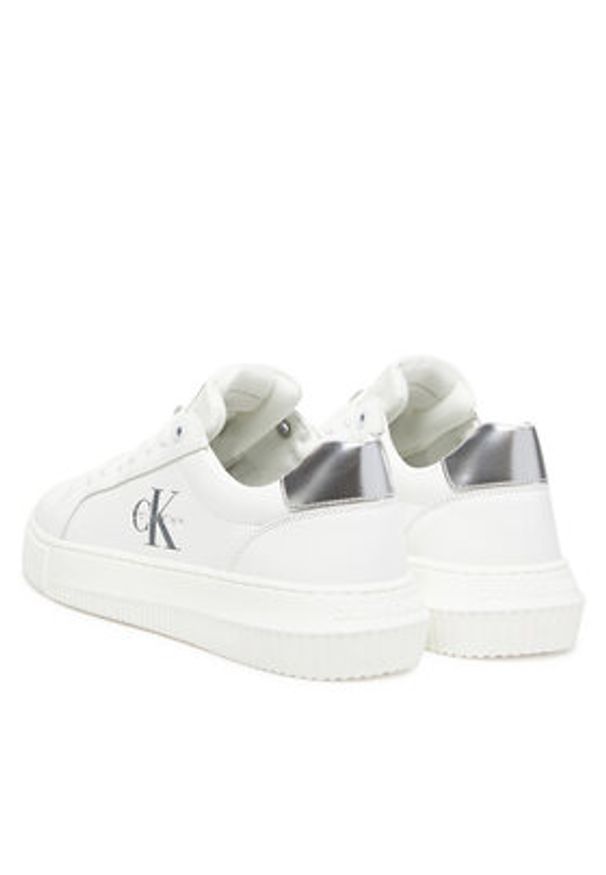 Calvin Klein Jeans Sneakersy Chunky Cupsole Lth Silver YW0YW01876 Biały. Kolor: biały. Materiał: skóra