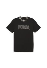 Puma - Męska koszulka z nadrukiem PUMA SQUAD PUMA Black. Kolor: czarny. Materiał: bawełna, materiał. Wzór: nadruk. Sport: fitness