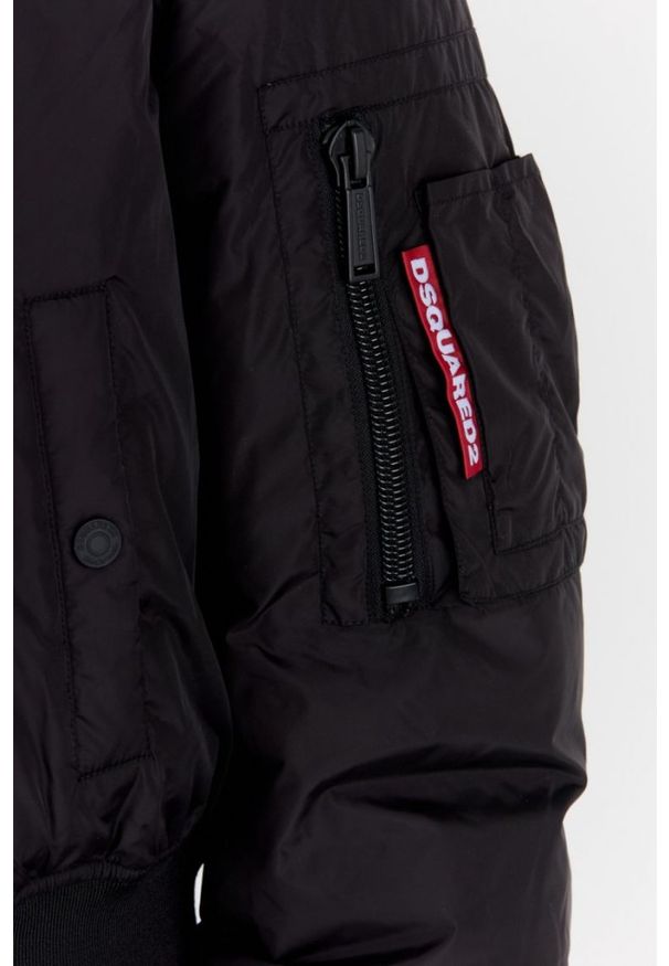 DSQUARED2 Czarna kurtka damska icon bomber. Kolor: czarny. Materiał: puch