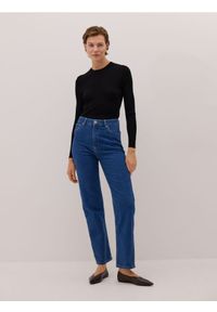 Reserved - Jeansy straight z wysokim stanem - niebieski. Stan: podwyższony. Kolor: niebieski #1