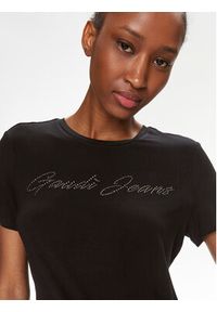 Gaudi T-Shirt 411BD64029 Czarny Regular Fit. Kolor: czarny. Materiał: wiskoza