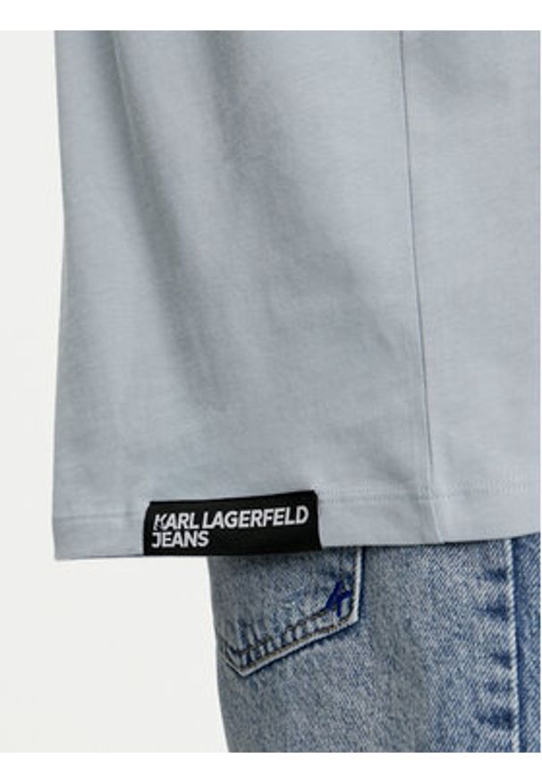 Karl Lagerfeld Jeans T-Shirt 241D1705 Niebieski Regular Fit. Kolor: niebieski. Materiał: bawełna