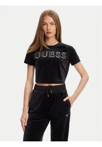 Guess Bluzka V3BI01 K0232 Czarny Regular Fit. Kolor: czarny. Materiał: syntetyk