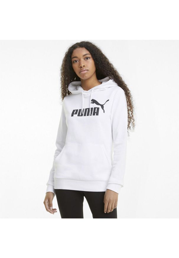 Bluza damska Puma Essentiel. Typ kołnierza: kaptur. Kolor: biały. Materiał: materiał. Sport: fitness