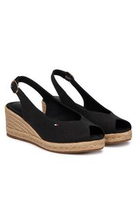TOMMY HILFIGER - Tommy Hilfiger Espadryle Mid Wedge Espad Slingback FW0FW09228 Czarny. Kolor: czarny. Materiał: materiał #6