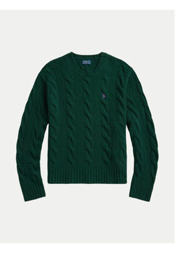 Polo Ralph Lauren Sweter 211926543008 Zielony Regular Fit. Typ kołnierza: polo. Kolor: zielony. Materiał: wełna