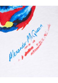 Alexander McQueen - ALEXANDER MCQUEEN - Biały t-shirt z nadrukiem graficznym. Kolor: biały. Materiał: bawełna. Wzór: nadruk #4