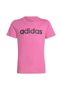 Adidas - Essentials Linear Logo Cotton Slim Fit Tee. Kolor: wielokolorowy, różowy, czarny