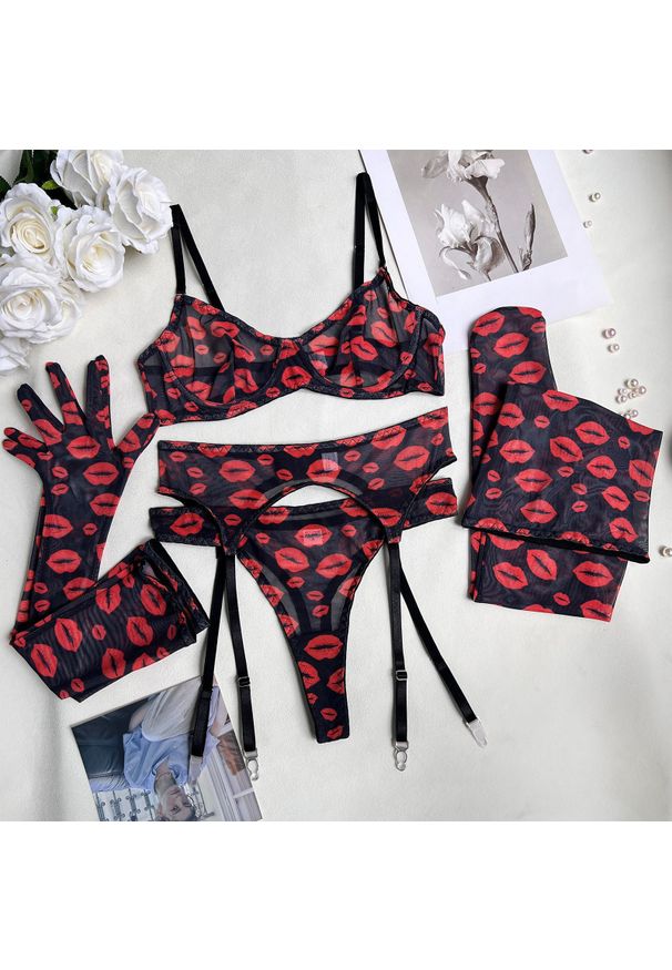 Intica - Komplet bielizny z rękawiczkami na specjalne okazje Lorena. Kolor: wielokolorowy. Materiał: tkanina, materiał