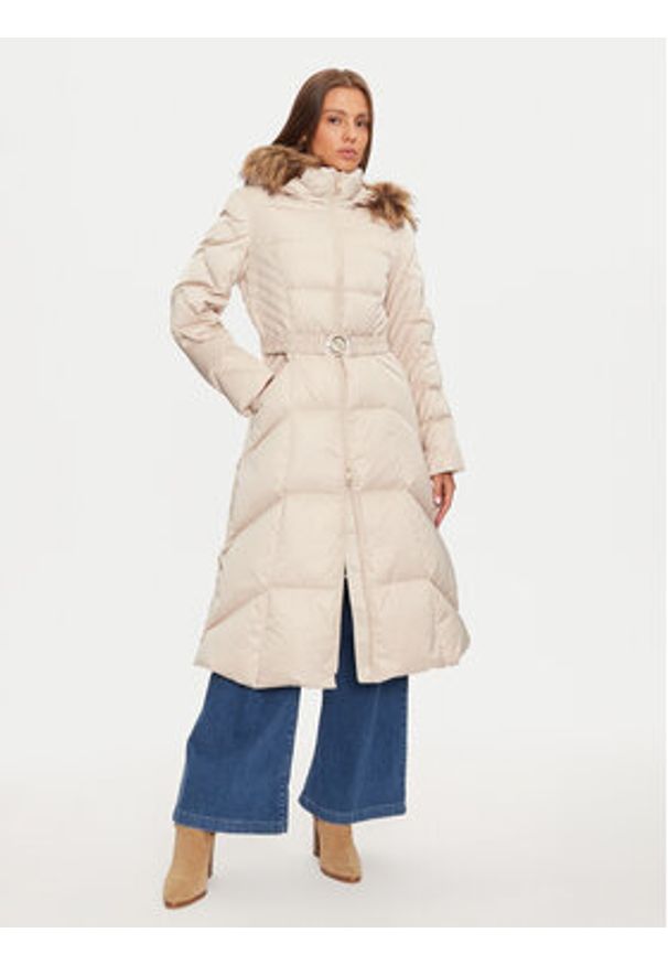 Guess Płaszcz zimowy New Olga W4BL41 WEX52 Beżowy Regular Fit. Kolor: beżowy. Materiał: syntetyk. Sezon: zima