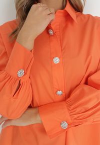 Born2be - Pomarańczowa Koszula Bawełniana Trapezowa Hazala. Kolor: pomarańczowy. Materiał: bawełna. Długość: długie. Styl: klasyczny, elegancki #3