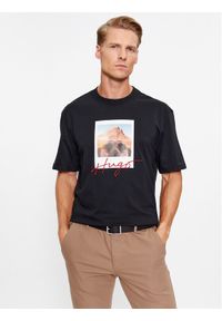 Hugo T-Shirt 50494397 Czarny Regular Fit. Kolor: czarny. Materiał: bawełna